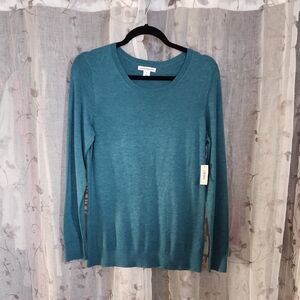 Teal Heather Long Sleeve Sweater